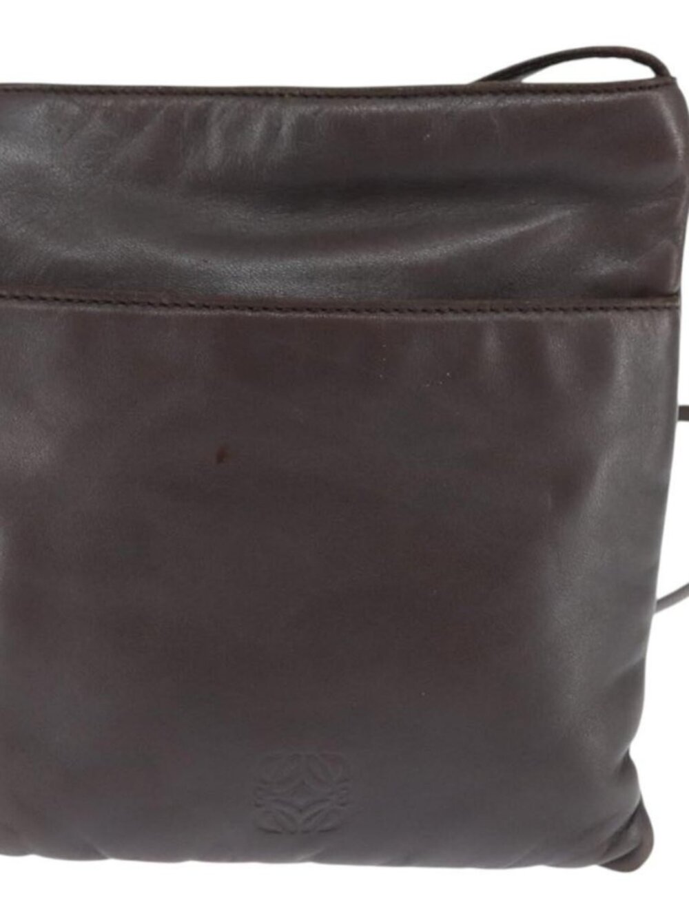 Authentic LOEWE Anagram Pouch Shoulder Bag Leather Dark Brown - Picture 5 of 16